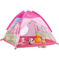 Relaxdays Tente Enfant Intérieur Fille Tente De Jeu Fée Extérieur Rose Princesse 3 Ans HxlxP: 90 X 118 X 115 Cm, Rose