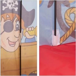 Relaxdays Tente Enfant Garçon Fille Tente De Jeu Pirate Drapeau Extérieur Pop-up 3 Ans H X D 130 X 100 Cm, Rouge Bleu -Lit enfant Soldes Boutique 10367912 4