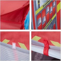 Relaxdays Tente De Jeu Enfants Camion Pompiers Filles Garçons 3 Ans Pop Up Intérieur Extérieur 70 X 110 X 70 Cm, Rouge -Lit enfant Soldes Boutique 10367913 4