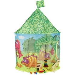 Relaxdays Tente De Jeu Dinosaure, Tente Enfants Tente Intérieur Extérieur Filles Garçons HxlxP: 150 X 100 X 100 Cm, Vert