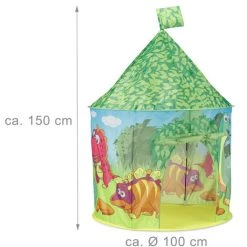 Relaxdays Tente De Jeu Dinosaure, Tente Enfants Tente Intérieur Extérieur Filles Garçons HxlxP: 150 X 100 X 100 Cm, Vert -Lit enfant Soldes Boutique 10367914 3