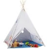 Relaxdays Tente De Jeu Pour Enfants Tipi Intérieur Extérieur Tente Indiens Dès 3 Ans HxlxP: 155 X 125 X 125 Cm, Gris