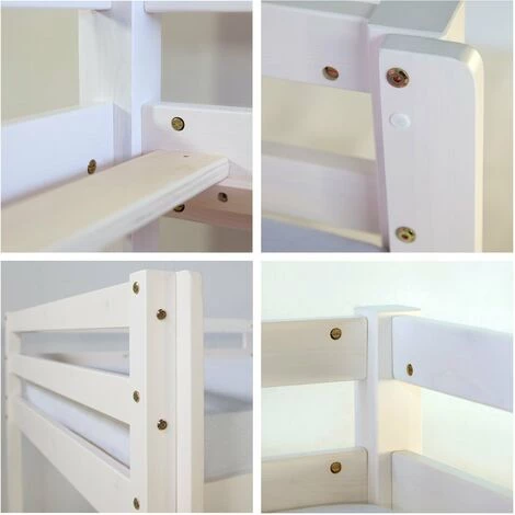 DéCOSHOP26 Lit Mezzanine Pour Enfant Avec Sommier Toboggan Tunnel Rideau Modèle Rose Foncé 90x200 Cm - Rose 5 DéCOSHOP26 Lit Mezzanine Pour Enfant Avec Sommier Toboggan Tunnel Rideau Modèle Rose Foncé 90x200 Cm - Rose – Image 5