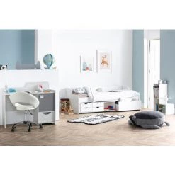 MILIBOO Lit Design Enfant à Tiroirs 90x190 Blanc CLEO - Blanc 9 MILIBOO Lit Design Enfant à Tiroirs 90x190 Blanc CLEO - Blanc -Lit enfant Soldes Boutique 13950077 5