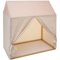 Atmosphera - Toile Pour Cabane En Bois Déco étoiles Roses 116 X 126 Cm - Ecru/rose