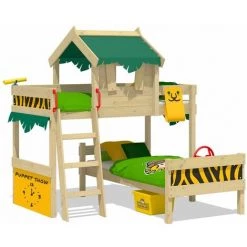 WICKEY Lit Enfant, Lit Superposé Crazy Jungle Avec Toboggan Vert Pomme/jaune Lit En Bois 90 X 200 Cm 7 WICKEY Lit Enfant, Lit Superposé Crazy Jungle Avec Toboggan Vert Pomme/jaune Lit En Bois 90 X 200 Cm -Lit enfant Soldes Boutique 14819027 3