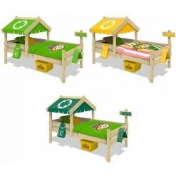 WICKEY Lit Enfant, Lit Maison Crazy Buddy Bâche Vert Lit En Bois 90 X 200 Cm -Lit enfant Soldes Boutique 14819035 3