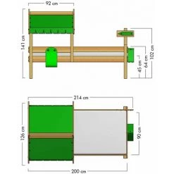 WICKEY Lit Enfant, Lit Maison Crazy Buddy Bâche Vert Lit En Bois 90 X 200 Cm -Lit enfant Soldes Boutique 14819035 4