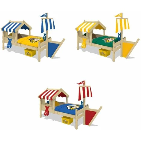 WICKEY Lit Enfant, Lit Maison Crazy Finny Bâche Bleu Lit En Bois 90 X 200 Cm 2 WICKEY Lit Enfant, Lit Maison Crazy Finny Bâche Bleu Lit En Bois 90 X 200 Cm – Image 2