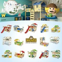 WICKEY Lit Enfant, Lit Maison Crazy Finny Bâche Bleu Lit En Bois 90 X 200 Cm 7 WICKEY Lit Enfant, Lit Maison Crazy Finny Bâche Bleu Lit En Bois 90 X 200 Cm -Lit enfant Soldes Boutique 14819065 4