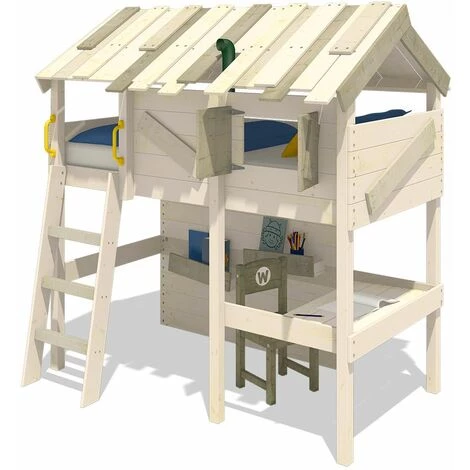WICKEY Lit Enfant, Lit Mezzanine CrAzY Island Lit Maison, Lit En Bois 90x 200 Cm 1 WICKEY Lit Enfant, Lit Mezzanine CrAzY Island Lit Maison, Lit En Bois 90x 200 Cm