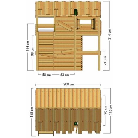 WICKEY Lit Enfant, Lit Mezzanine CrAzY Island Lit Maison, Lit En Bois 90x 200 Cm 4 WICKEY Lit Enfant, Lit Mezzanine CrAzY Island Lit Maison, Lit En Bois 90x 200 Cm – Image 4