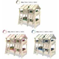 WICKEY Lit Enfant, Lit Superposé CrAzY Creek Avec Toboggan Lit En Bois 90 X 200 Cm -Lit enfant Soldes Boutique 14819075 4