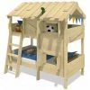 WICKEY Lit Enfant, Lit Superposé CrAzY Cherry Avec Toboggan Lit En Bois 90 X 200 Cm