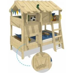 WICKEY Lit Enfant, Lit Superposé CrAzY Cherry Avec Toboggan Lit En Bois 90 X 200 Cm -Lit enfant Soldes Boutique 14819076 3