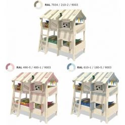 WICKEY Lit Enfant, Lit Superposé CrAzY Cherry Avec Toboggan Lit En Bois 90 X 200 Cm -Lit enfant Soldes Boutique 14819076 4