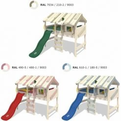 WICKEY Lit Enfant, Lit Mezzanine CrAzY Lagoon Avec Toboggan Lit Maison 90 X 200 Cm -Lit enfant Soldes Boutique 14819079 3
