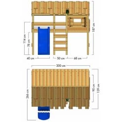 WICKEY Lit Enfant, Lit Mezzanine CrAzY Lagoon Avec Toboggan Lit Maison 90 X 200 Cm -Lit enfant Soldes Boutique 14819079 4