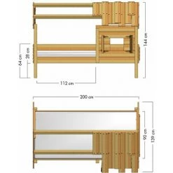 WICKEY Lit Enfant, Lit Maison CrAzY Sunrise Bâche Lit En Bois 90 X 200 Cm -Lit enfant Soldes Boutique 14819083 3