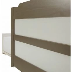 IDIMEX Lit Gigogne LORENA 1 Personne Tiroir Lit Fonctionnel 90 X 190 Cm Pin Massif Lasuré Taupe Et Blanc - Taupe/blanc -Lit enfant Soldes Boutique 15070155 3