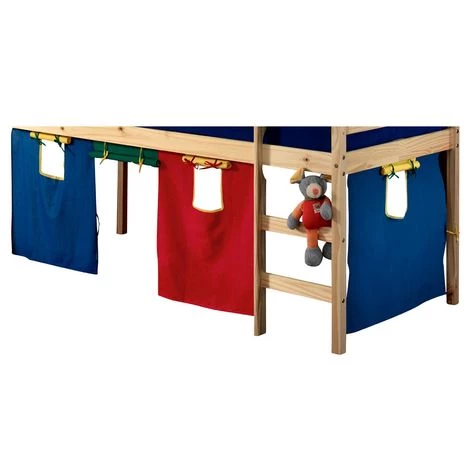 IDIMEX Rideaux ERIK Pour Lit Superposé Ou Lit Surélevé Cabane Tente, En Coton 4 Couleurs Rouge Vert Bleu Et Jaune - Multicolore 1 IDIMEX Rideaux ERIK Pour Lit Superposé Ou Lit Surélevé Cabane Tente, En Coton 4 Couleurs Rouge Vert Bleu Et Jaune - Multicolore