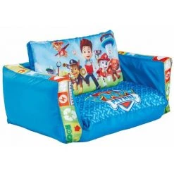 Canapé Lit Gonflable Enfant Pat Patrouille En Polytser, Coloris Bleu - Dim : 26 X 68 X 105 Cm -PEGANE-