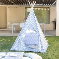 Beeloom - Tente ZIGZAG TIPI Gris / Blanc