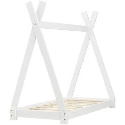 Lit De Tipi Pour Enfant Onejda Blanc Mat 140 X 70 Cm [en.casa] -Lit enfant Soldes Boutique 16435060 5