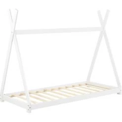 Lit De Tipi Pour Enfant Onejda Blanc Mat 200 X 90 Cm [en.casa] -Lit enfant Soldes Boutique 16435092 4