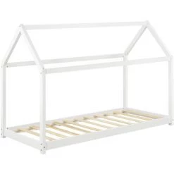 Lit Enfant Design Maison Netstal Bois Blanc 90 X 200 Cm Blanc [en.casa] -Lit enfant Soldes Boutique 16435116 4
