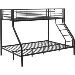 [neu.haus] Cadre De Lit Superposé En Métal Armature Massive Pour 3 Personnes 210cm X 147,5cm X 168cm Noir -Lit enfant Soldes Boutique 16435661 3