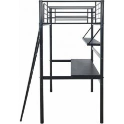 HABITAT & JARDIN Lit Mezzanine Avec Bureau "Alona" - 90 X 190 Cm - Noir -Lit enfant Soldes Boutique 17372471 4