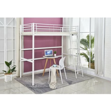 HABITAT & JARDIN Lit Mezzanine "Alora" - 90 X 190 Cm - Blanc 2 HABITAT & JARDIN Lit Mezzanine "Alora" - 90 X 190 Cm - Blanc – Image 2