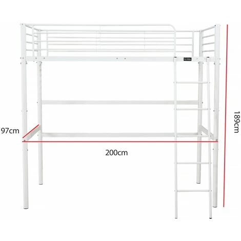 HABITAT & JARDIN Lit Mezzanine "Alora" - 90 X 190 Cm - Blanc 3 HABITAT & JARDIN Lit Mezzanine "Alora" - 90 X 190 Cm - Blanc – Image 3