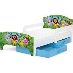 LEOMARK Moderne Lit D'Enfant Smart En Bois Avec Un Matelas Jungle