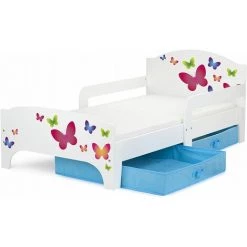 LEOMARK Moderne Lit D'Enfant Smart En Bois Avec Un Matelas Papillons