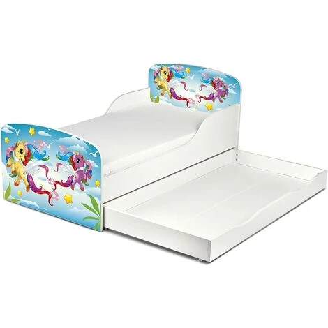 LEOMARK Moderne Lit D'Enfant Toddler En Bois Avec Un Matelas Et Un Tiroir Pony 2 LEOMARK Moderne Lit D'Enfant Toddler En Bois Avec Un Matelas Et Un Tiroir Pony – Image 2