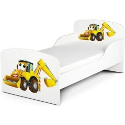LEOMARK Moderne Lit D'Enfant Toddler En Bois Avec Un Matelas Escavateur