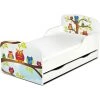LEOMARK Moderne Lit D'Enfant Toddler En Bois Avec Un Matelas Et Un Tiroir Hiboux