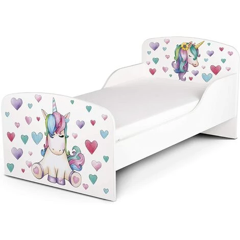 LEOMARK Moderne Lit D'Enfant Toddler En Bois Avec Un Matelas Licorne 1 LEOMARK Moderne Lit D'Enfant Toddler En Bois Avec Un Matelas Licorne