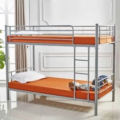 MOBILIER DECO JUMO - Lit Superposé 90x190 Cm En Métal Avec Sommier - Métallisé