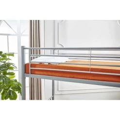 MOBILIER DECO JUMO - Lit Superposé 90x190 Cm En Métal Avec Sommier - Métallisé -Lit enfant Soldes Boutique 18396965 4