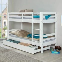 ALTOBUY ALASKA - Lits Superposés 90x200 Avec Sommiers Blanc - Blanc 9 ALTOBUY ALASKA - Lits Superposés 90x200 Avec Sommiers Blanc - Blanc -Lit enfant Soldes Boutique 18399852 5