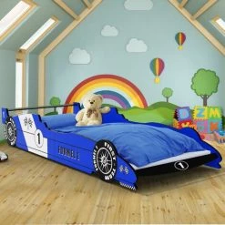 Deuba Lit Enfant Voiture Formule 1 F1 Bleu - 90 Cm X 200 Cm - Sommier Inclus - Chambre -Lit enfant Soldes Boutique 18473113 4