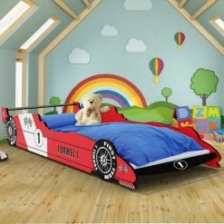 DEUBA Lit Enfant Voiture Formule 1 F1 Rouge - 90 Cm X 200 Cm - Sommier Inclus - Chambre -Lit enfant Soldes Boutique 18473483 3