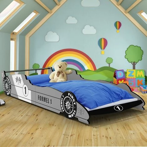 Deuba Lit Enfant Voiture Formule 1 F1 Gris - 90 Cm X 200 Cm - Sommier Inclus - Chambre 1 Deuba Lit Enfant Voiture Formule 1 F1 Gris - 90 Cm X 200 Cm - Sommier Inclus - Chambre