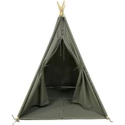 SUNNY Alba Tente Tipi Pour Enfants En Gris | Tente De Jeu Avec Tapis Pour L'intérieur / Chambre | 120x120 Cm - Gris -Lit enfant Soldes Boutique 18495890 3