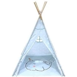 THE HOME DECO FACTORY Tipi Enfant Narval Bleu Avec Tapis Home Deco Factory 9 THE HOME DECO FACTORY Tipi Enfant Narval Bleu Avec Tapis Home Deco Factory -Lit enfant Soldes Boutique 18507012 5