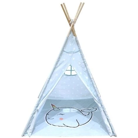 THE HOME DECO FACTORY Tipi Enfant Narval Bleu Avec Tapis Home Deco Factory 5 THE HOME DECO FACTORY Tipi Enfant Narval Bleu Avec Tapis Home Deco Factory – Image 5