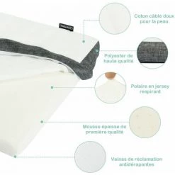 COSTWAY Matelas En Mousse Enfant 120x60cm Avec Housse Extérieure Amovible Et Lavable - Matelas Portable Avec Sac -Epaisseur De 5cm -Lit enfant Soldes Boutique 18615627 4